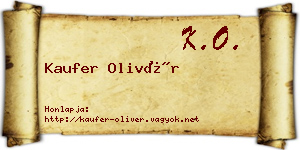 Kaufer Olivér névjegykártya