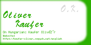 oliver kaufer business card